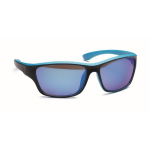 Lunettes de soleil sportives avec verres miroir et détails colorés couleur turquoise