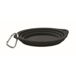 Assiette pliable pour manger ou boire avec mousqueton pour animaux couleur noir deuxième vue