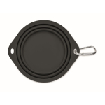 Assiette pliable pour manger ou boire avec mousqueton pour animaux couleur noir cinquième vue