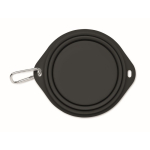 Assiette pliable pour manger ou boire avec mousqueton pour animaux couleur noir sixième vue