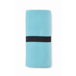 Serviette de sport en microfibre avec sangle de fermeture 200 g/m² couleur turquoise