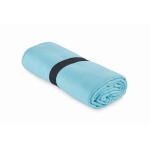 Serviette de sport en microfibre avec sangle de fermeture 200 g/m² couleur turquoise troisième vue