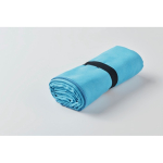 Serviette de sport en microfibre avec sangle de fermeture 200 g/m² couleur turquoise quatrième vue photographique