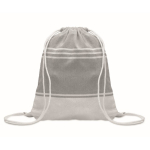 Ensemble de sac à cordon avec paréo rayé assorti 180 g/m² couleur gris