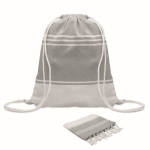 Ensemble de sac à cordon avec paréo rayé assorti 180 g/m² couleur gris septième vue