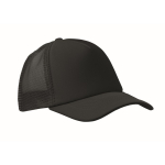 Casquette de baseball en polyester avec renfort en mousse 150 g/m² couleur noir