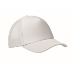 Casquette de baseball en polyester avec renfort en mousse 150 g/m² couleur blanc