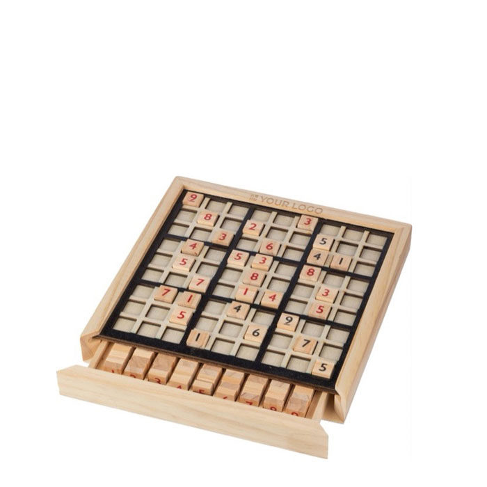 Jeu de sudoku en bois avec 99 tuiles pour cadeaux d'entreprise