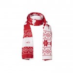 Écharpe en polyester acrylique avec design Noël rouge/blanc deuxième vue