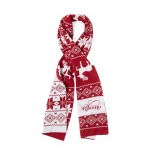 Écharpe en polyester acrylique avec design Noël rouge/blanc couleur rouge première vue
