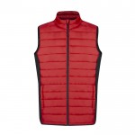 Gilet softshell et polyester avec détails noirs sur le côté couleur rouge première vue