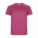 T-shirt technique en 50% polyester recyclé pour enfants 135 g/m² Roly couleur fuchsia