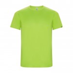 T-shirt technique en 50% polyester recyclé pour enfants 135 g/m² Roly couleur vert fluorescent