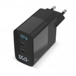 Chargeur mural pour charger plusieurs dispositifs avec écran LED 65W couleur noir