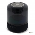 Enceinte bluetooth noire portable de forme circulaire couleur noir