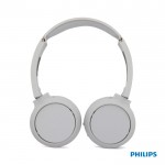 Casque sans fil pliable avec bouton Bass Boost de la marque Phillips couleur blanc cinquième vue