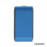 Enceinte portable compacte avec design de couleurs métalliques couleur bleu quatrière vue