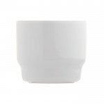 Tasse à café empilable à soucoupe rectangulaire fabriquée en UE 180ml couleur blanc troisième vue