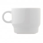 Tasse à café empilable à soucoupe rectangulaire fabriquée en UE 180ml couleur blanc quatrière vue