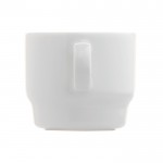 Tasse à café empilable à soucoupe rectangulaire fabriquée en UE 180ml couleur blanc cinquième vue