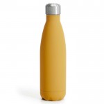 Bouteille en acier à double paroi avec finition en caoutchouc 500ml couleur jaune foncé