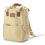 Sac à dos isotherme en toile poignée résistante et compartiments 23L couleur beige