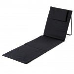 Tapis de plage pliable avec dossier ajustable couleur noir