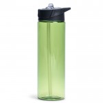 Bouteille en plastique sans BPA avec paille incluse 700ml couleur vert transparent