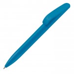 Stylo rotatif en plastique toucher doux, encre bleue, fabriqué en UE couleur bleu