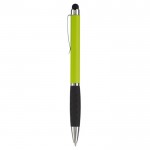 Stylo rotatif en plusieurs couleurs avec pointeur, encre bleue couleur vert lime troisième vue