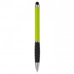 Stylo rotatif en plusieurs couleurs avec pointeur, encre bleue couleur vert lime quatrière vue