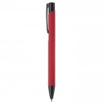 Stylo en aluminium avec revêtement en caoutchouc de plusieurs couleurs couleur rouge troisième vue