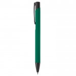 Stylo en aluminium avec revêtement en caoutchouc de plusieurs couleurs couleur vert foncé troisième vue