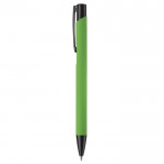 Stylo en aluminium avec revêtement en caoutchouc de plusieurs couleurs couleur vert lime troisième vue