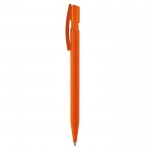 Stylo transparent en plastique avec toucher doux fabriqué en UE couleur orange troisième vue