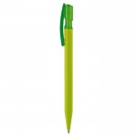 Stylo transparent en plastique avec toucher doux fabriqué en UE couleur vert lime troisième vue