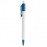 Stylo blanc avec détails sur la pointe et le clip fabriqué en UE couleur bleu ciel troisième vue