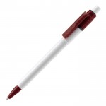 Stylo blanc avec détails sur la pointe et le clip fabriqué en UE couleur bordeaux