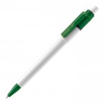 Stylo blanc avec détails sur la pointe et le clip fabriqué en UE couleur vert