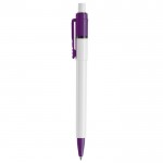 Stylo blanc avec détails sur la pointe et le clip fabriqué en UE couleur violet deuxième vue