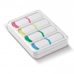 Kit de 4 mini marqueurs de couleurs dans une boîte transparente couleur blanc