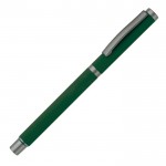 Stylo rollerball en aluminium avec finition douce et capuchon assorti couleur vert foncé