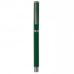 Stylo rollerball en aluminium avec finition douce et capuchon assorti couleur vert foncé deuxième vue