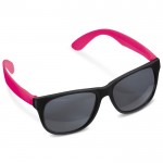 Lunettes de soleil néon avec montures noires protection UV400 couleur rose