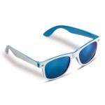 Lunettes de soleil bicolores avec montures colorées protection UV400 couleur blanc/bleu