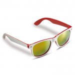 Lunettes de soleil bicolores avec montures colorées protection UV400 couleur rouge