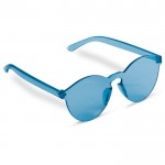 Lunettes de soleil rétro de même tonalité pastel UV400 couleur bleu ciel