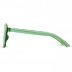 Lunettes de soleil rétro de même tonalité pastel UV400 couleur vert lime troisième vue