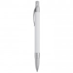 Stylo en aluminium de couleurs métalliques avec clip métallique couleur blanc troisième vue