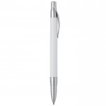 Stylo en aluminium de couleurs métalliques avec clip métallique couleur blanc cinquième vue